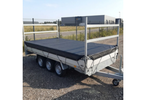 Aanhangernet PVC 160x280 cm met zeilringen zwart