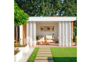 Buiten gordijn 2x 220x137cm Arctic white