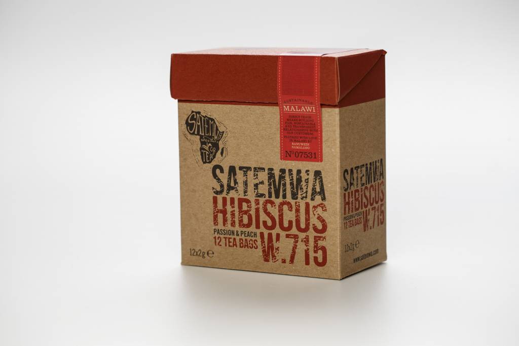 Satemwa W.715 Satemwa White Hibiscus Passion & Peach Theebuiltjes 12 x 2g