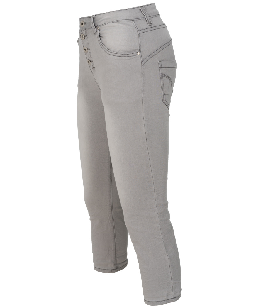 Jog jeans capri Manon grijs - Wannahavesfashion