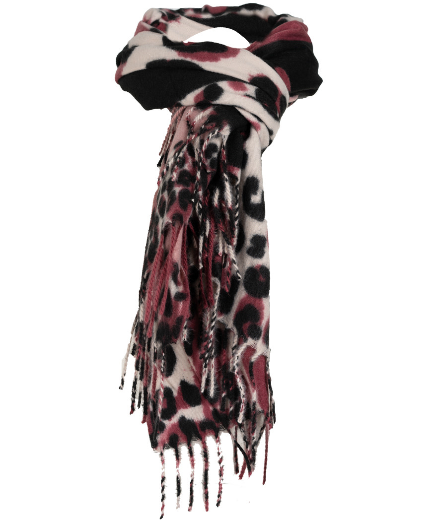 Sjaal roze/zwart pantera -