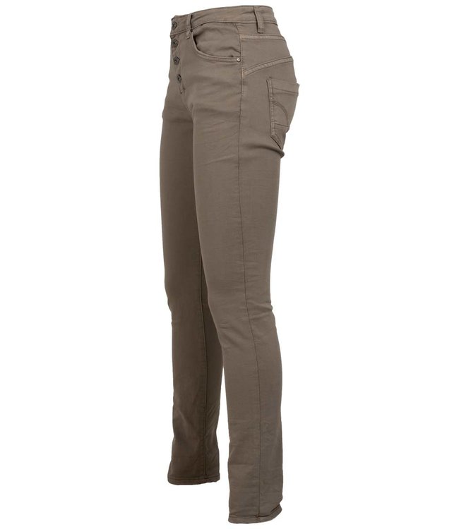 Jog jeans taupe Leonie - Wannahavesfashion