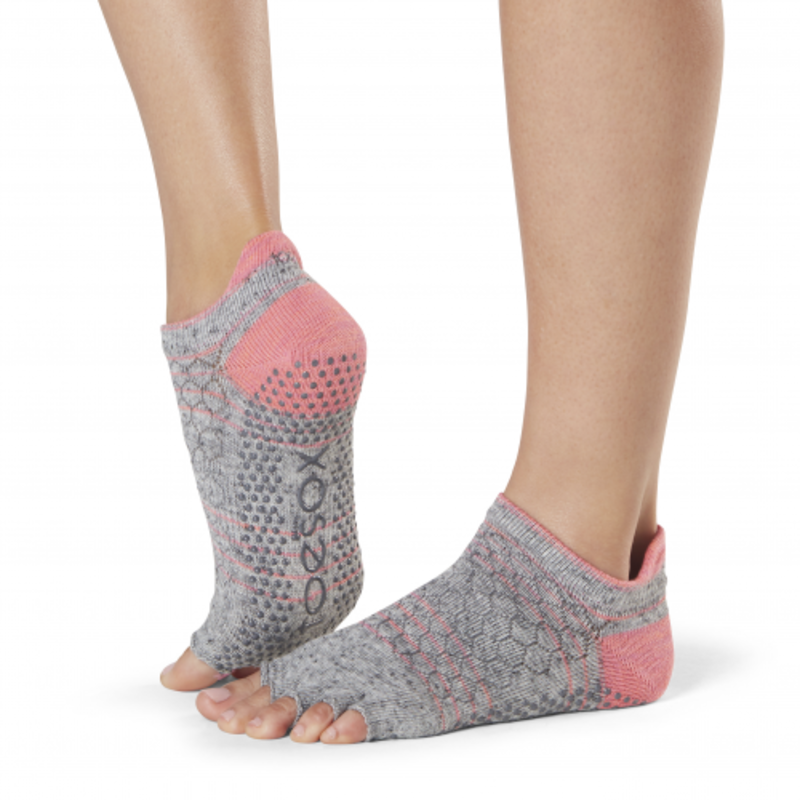 toesox Women's Low Rise Full Toe Grip Non-Slip for  
