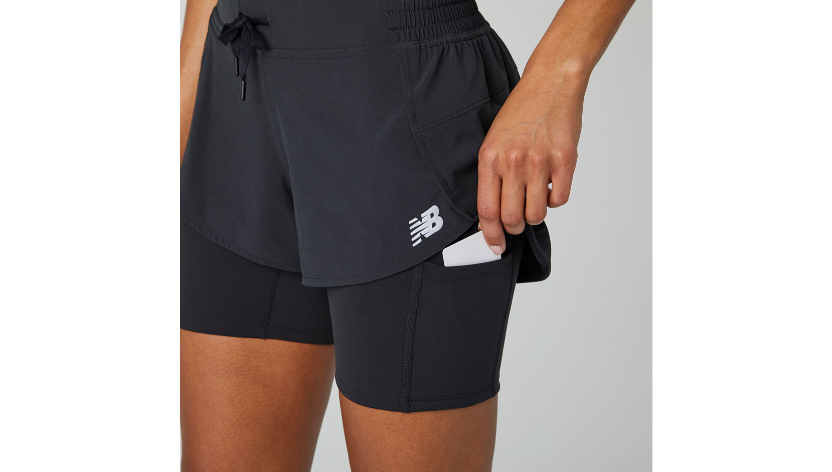 new balance women's impact 5-inch 2-in-1 shorts