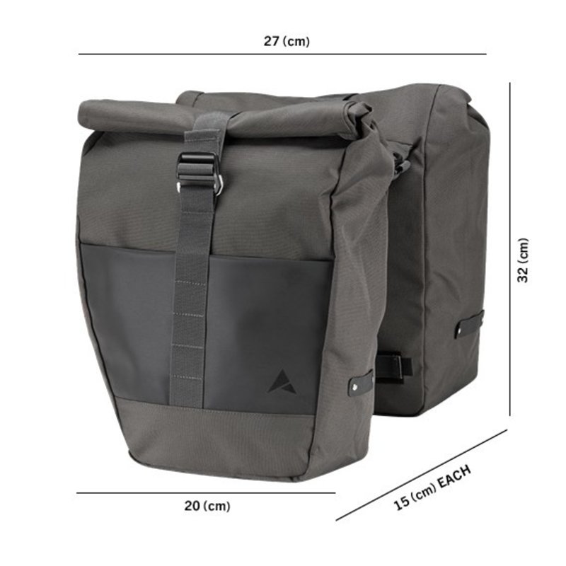 Altura Grid Roll-Up Pannier Pair 20L - Charcoal