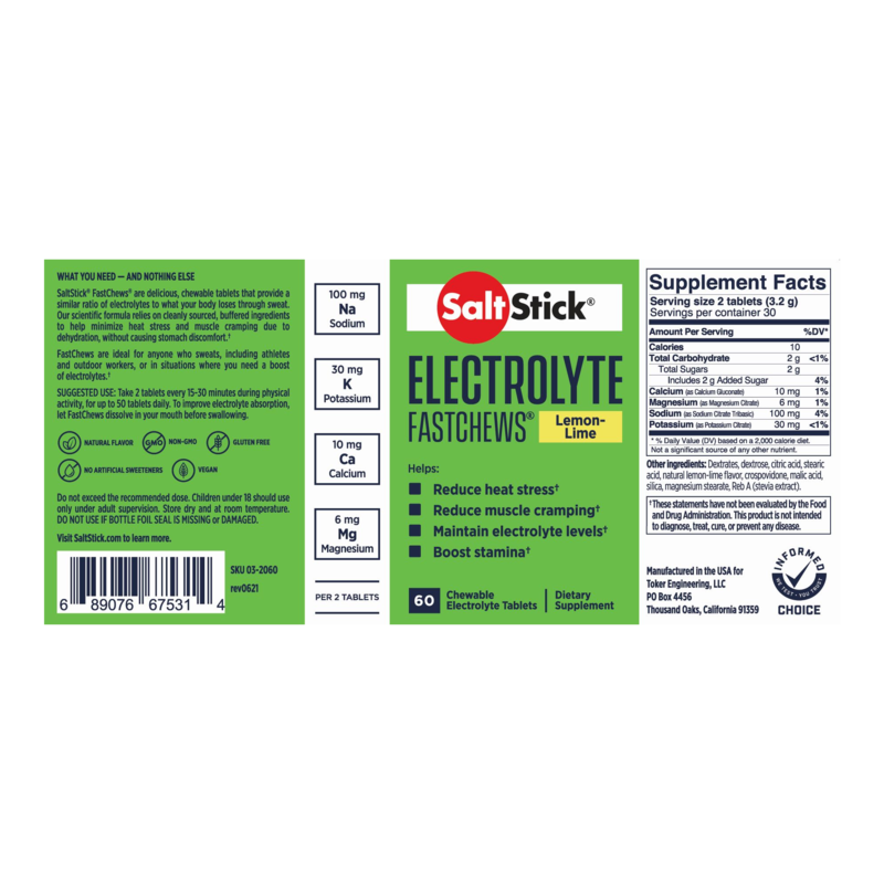 Saltstick Saltstick Fastchews - Zesty Lemon&Lime