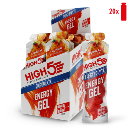 High 5 High-5 Electrolyte Energy Gel Tropical with Fruit Juice
