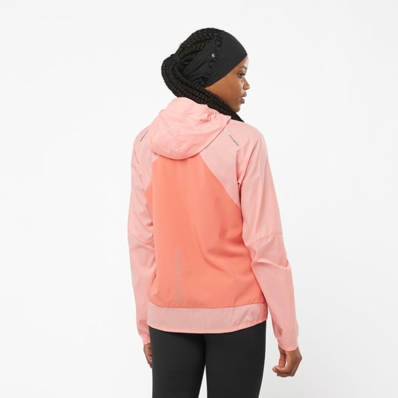 Women's Windbreaker Running Jacket - Run Wind Pink - Coral pink