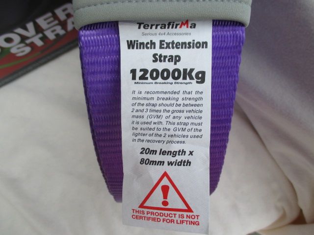 TFES11000- Bright purple Polyester winch extension strap