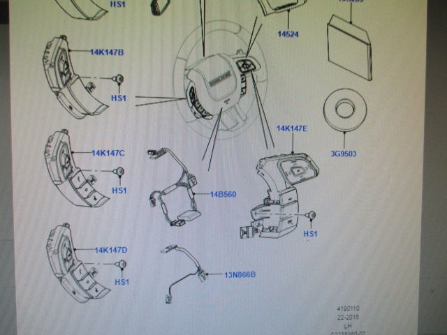 LR038531 SWITCH - STEERING WHEEL