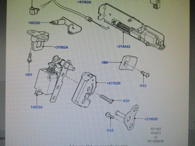 FUG500130  LR3 LR4 Lower Tail Gate Lock Actuator LH