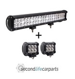 126w combo beam light bar + 2x 18w breedstraler