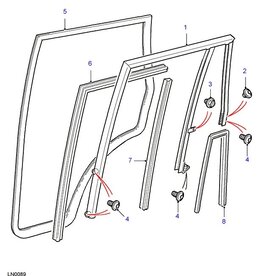 MTC9177  DOOR GLASS CHANNEL REAR