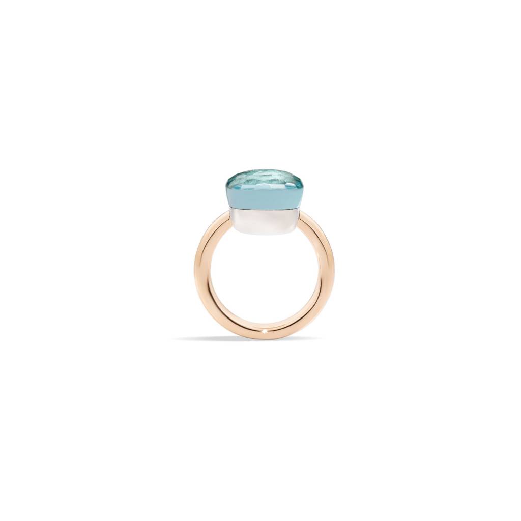 Pomellato Pomellato Nudo Maxi ring in 18 krt. roségoud met sky blue topaas