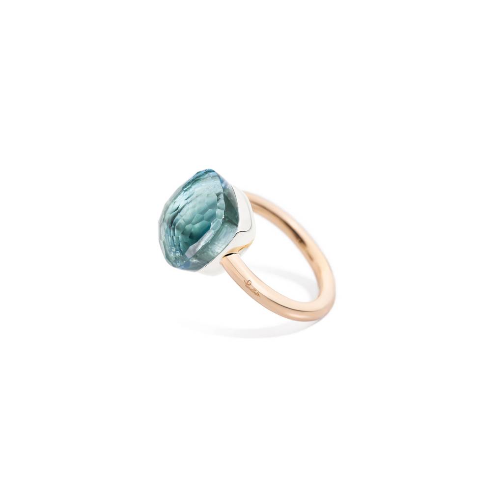 Pomellato Pomellato Nudo Maxi ring in 18 krt. roségoud met sky blue topaas