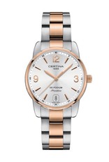 Certina  Certina DS Podium Lady 33mm edelstalen band en kast met zilverkleurige wijzerplaat en datum