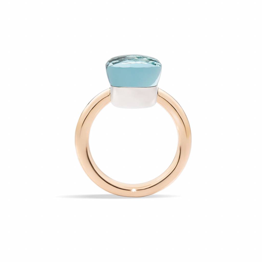 Pomellato Pomellato Nudo Petit ring in 18 krt. roségoud met sky blue topaas