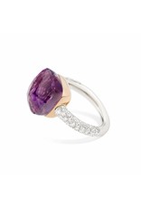 Pomellato Pomellato Nudo Maxi ring in 18 krt. witgoud met amethist en witte diamanten