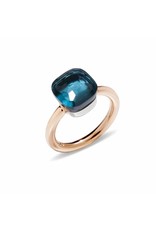 Pomellato Pomellato Nudo Classic ring in 18 krt. roségoud met London blue topaas