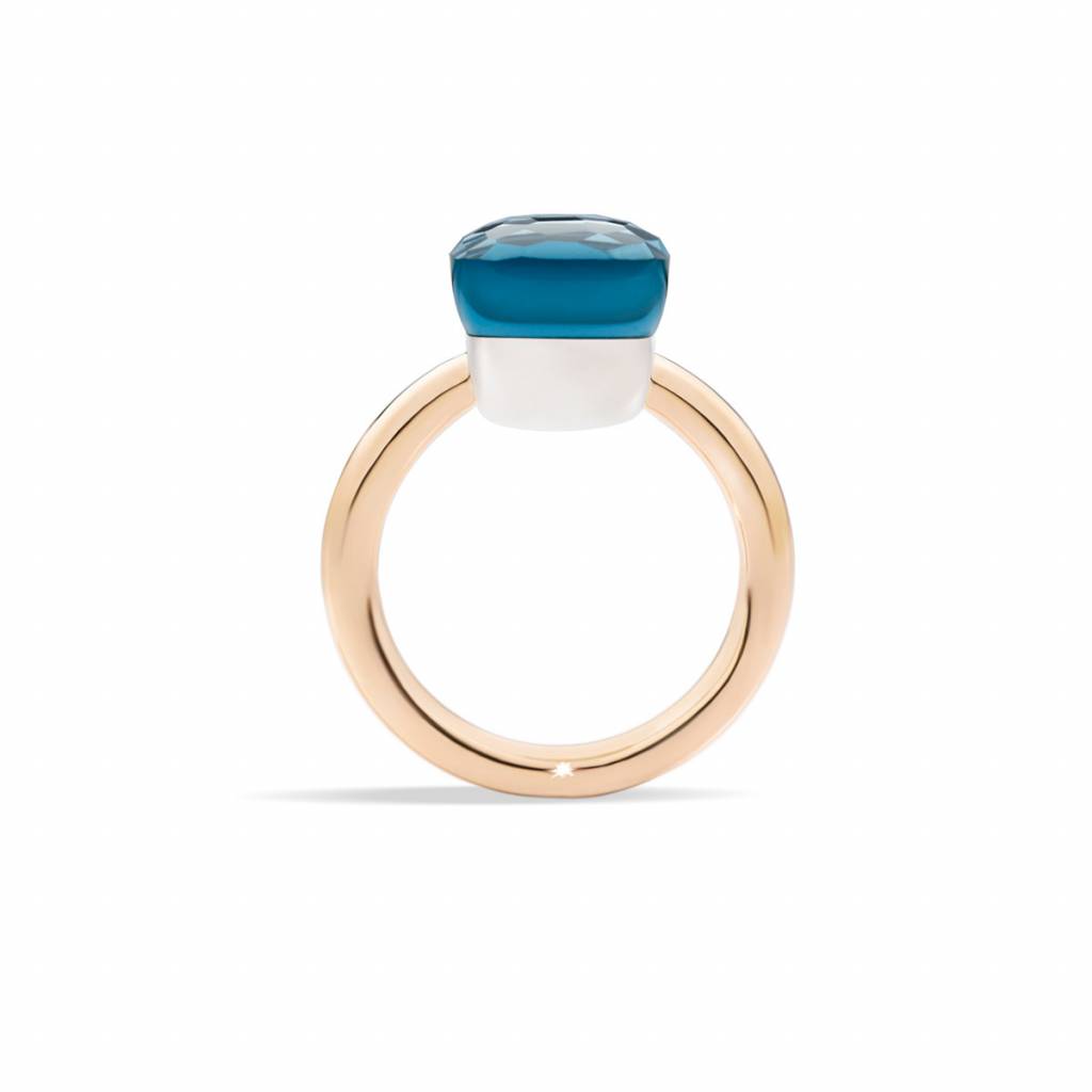 Pomellato Pomellato Nudo Classic ring in 18 krt. roségoud met London blue topaas