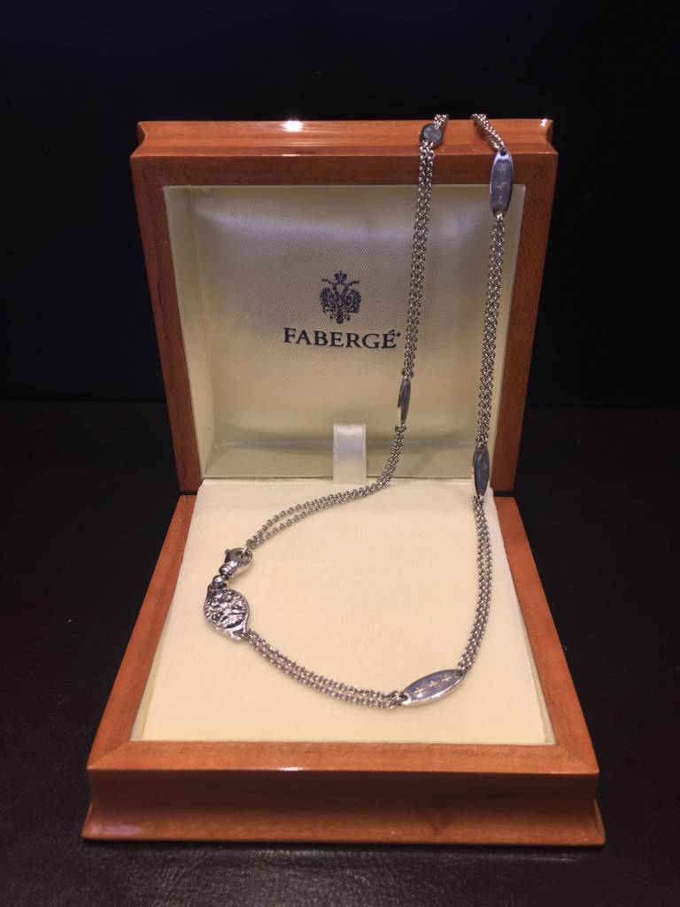 Fabergé Fabergé dubbel jasseron collier in 18 krt. witgoud