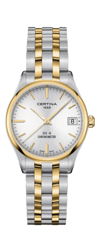 Certina Certina DS-8 quartz Chronometer met edelstalen bicolor band en kast