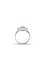 Private Label CvdK Private label CvdK  ring in 18 krt witgoud met een smaragd en diamanten