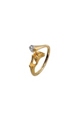 Lapponia Lapponia Diamond Well 14kt  geelgouden ring met platina en diamant