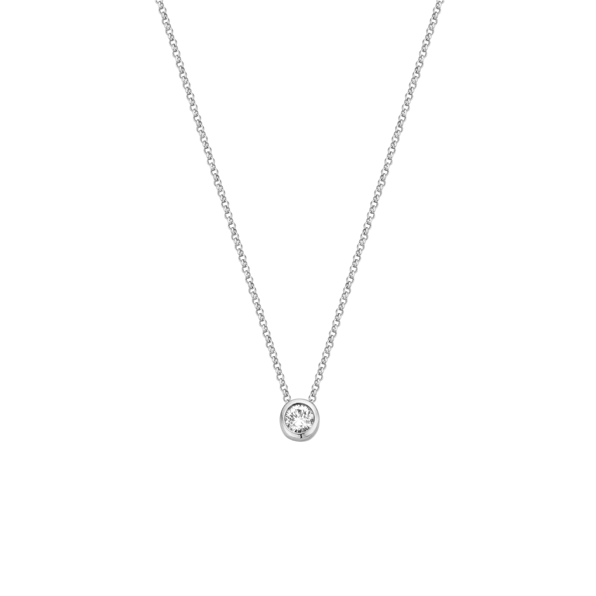 Private Label CvdK Private label CvdK collier met hanger in 14 krt. witgoud met diamant