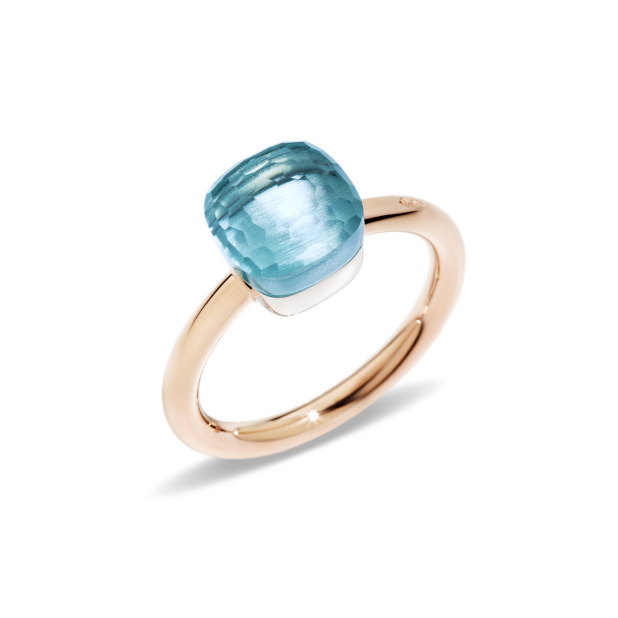 Pomellato Pomellato Nudo Petit ring in 18 krt. roségoud met sky blue topaas