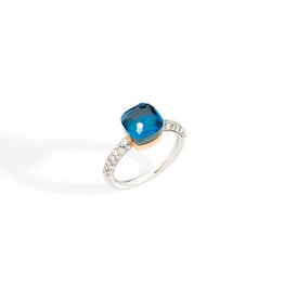 Pomellato Pomellato Nudo Petit ring met London topaas, turquoise en diamant