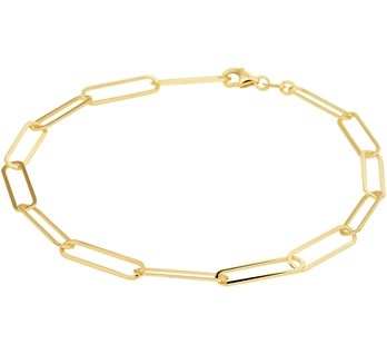 Private Label CvdK Private label CvdK armband in 14 krt. geelgoud met paperclip schakel