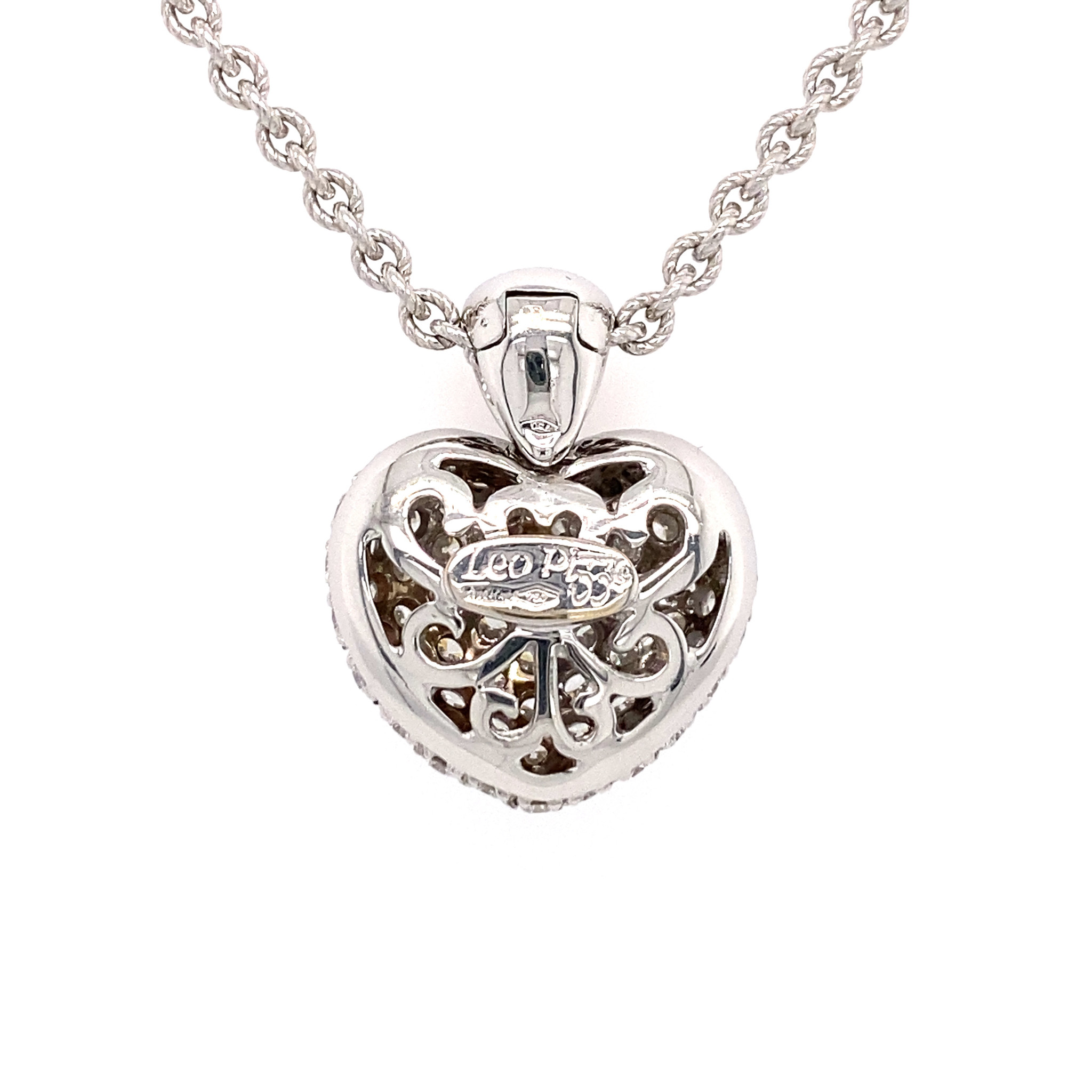 Leo Pizzo Leo Pizzo Amore collier en hart hanger met diamant