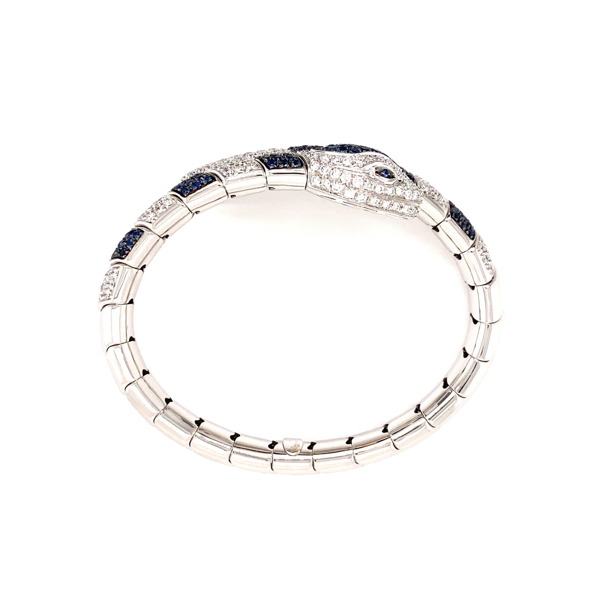 Leo Pizzo Leo Pizzo Animalia slangarmband met blauwe saffier en witte diamant