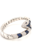 Leo Pizzo Leo Pizzo Animalia slangarmband met blauwe saffier en witte diamant