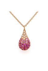 Leo Pizzo Leo Pizzo collier en druppelhanger met roze saffier en diamant