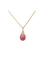 Leo Pizzo Leo Pizzo collier en druppelhanger met roze saffier en diamant