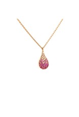 Leo Pizzo Leo Pizzo collier en druppelhanger met roze saffier en diamant