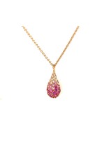 Leo Pizzo Leo Pizzo collier en druppelhanger met roze saffier en diamant