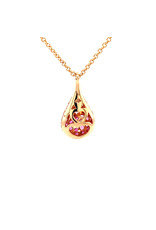 Leo Pizzo Leo Pizzo collier en druppelhanger met roze saffier en diamant