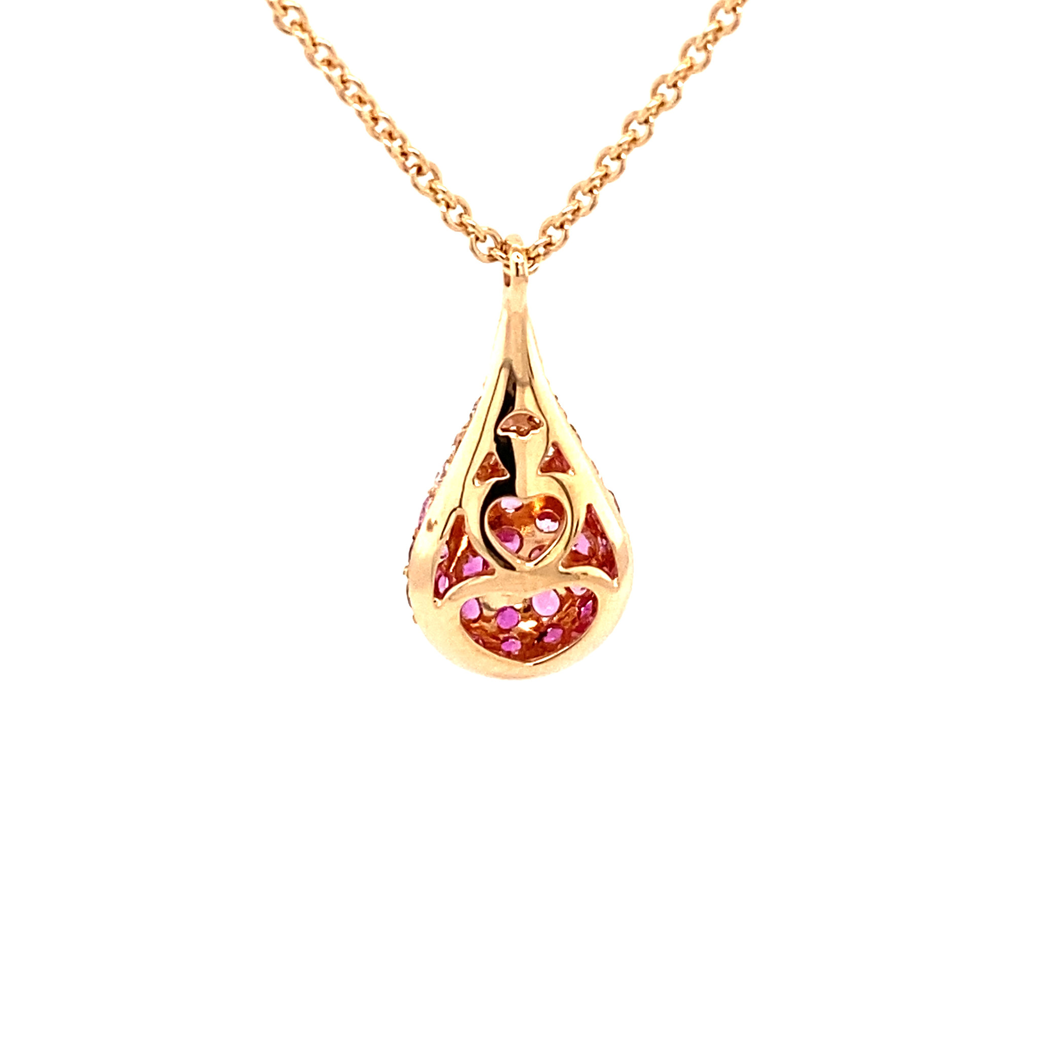 Leo Pizzo Leo Pizzo collier en druppelhanger met roze saffier en diamant