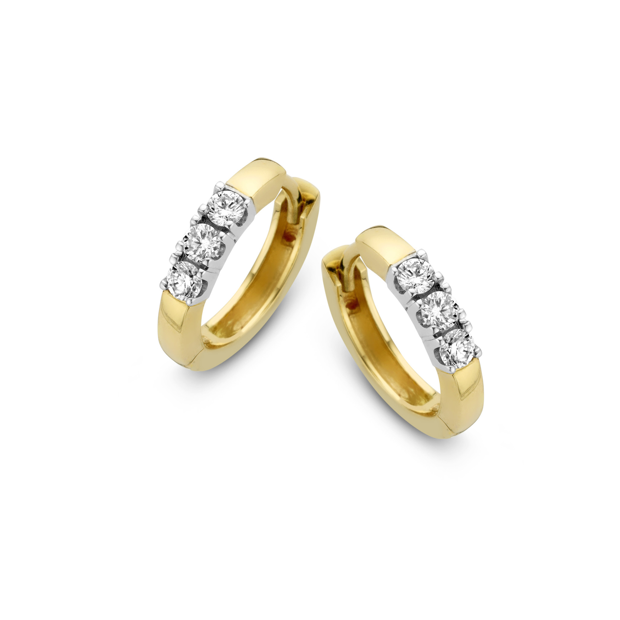 Private Label CvdK Private Label CvdK oorringen in 14 krt. geelgoud met diamant