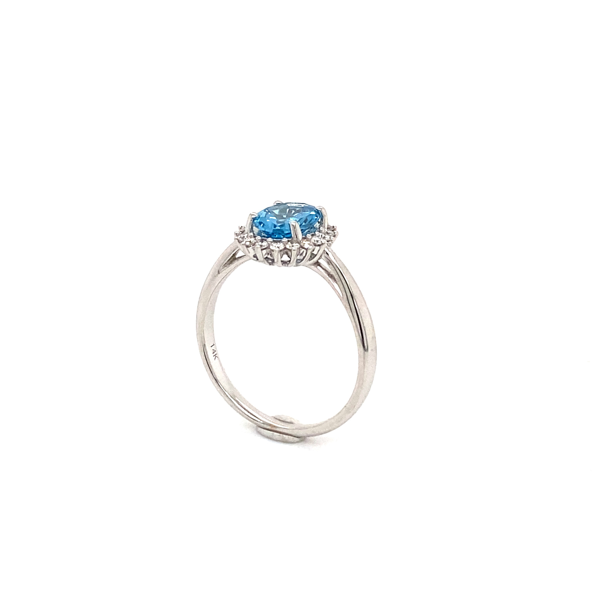 Private Label CvdK Private Label CvdK witgouden halo ring diamant/topaas