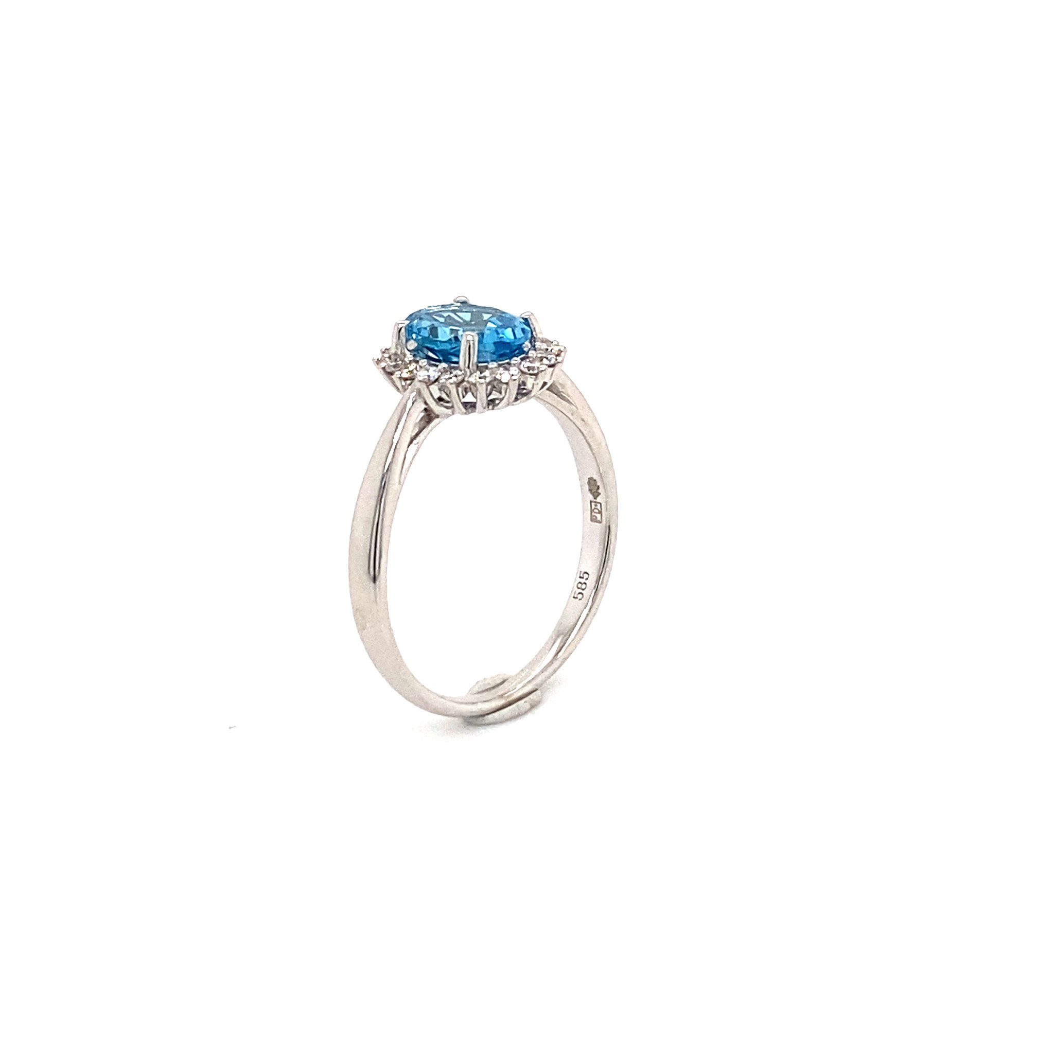 Private Label CvdK Private Label CvdK witgouden halo ring diamant/topaas