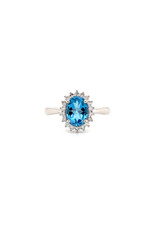 Private Label CvdK Private Label CvdK witgouden halo ring diamant/topaas