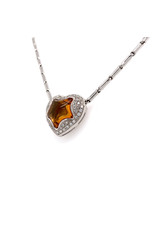 Private Label CvdK Private Label CvdK  collier in 18 krt. witgoud met citrien en diamanten