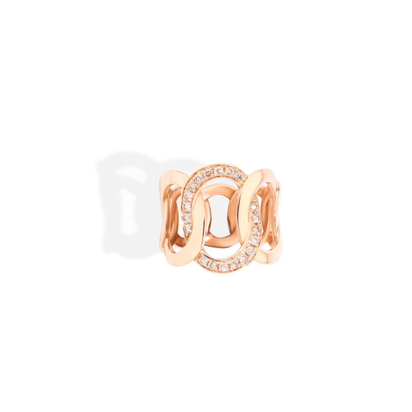 Pomellato Pomellato Brera ring in 18 krt. roségoud met cognac diamanten