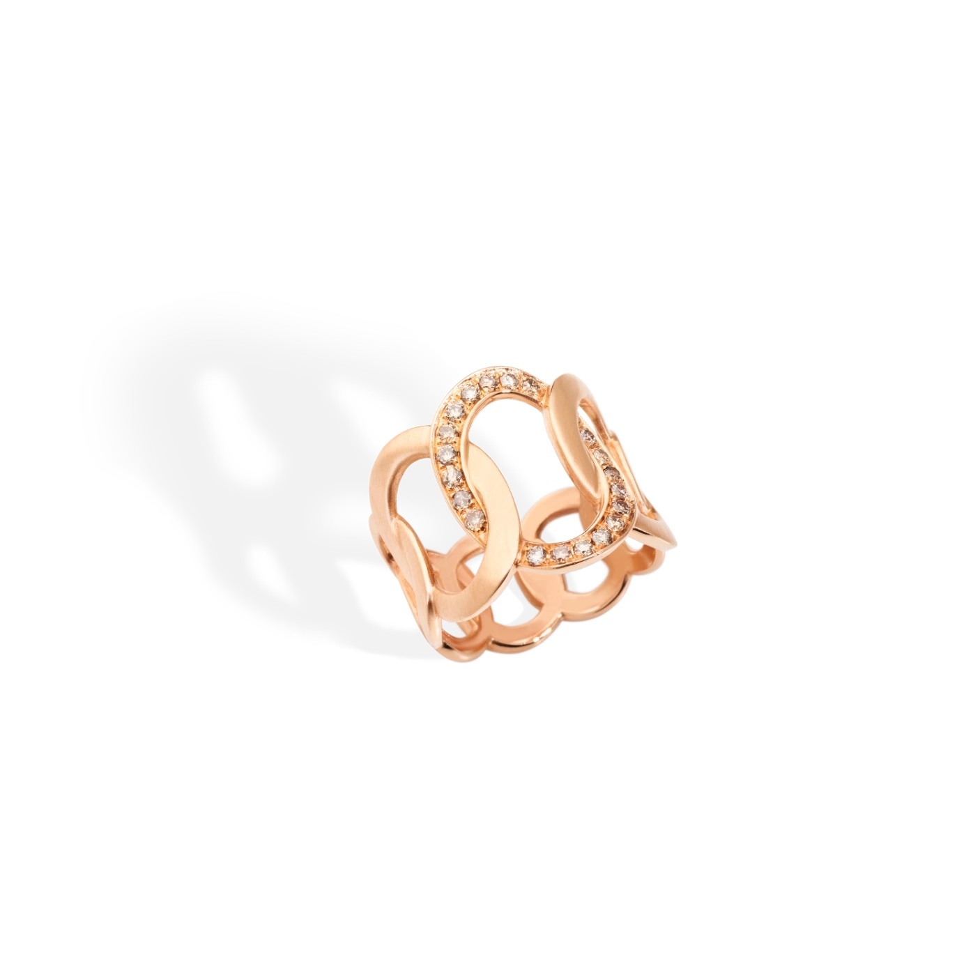 Pomellato Pomellato Brera ring in 18 krt. roségoud met cognac diamanten