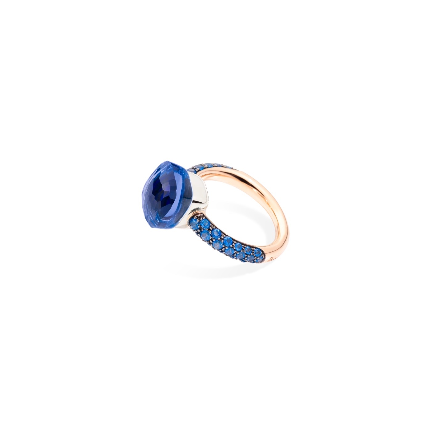 Pomellato Pomellato Nudo Classic ring in 18 krt. roségoud met London topaas en lapis