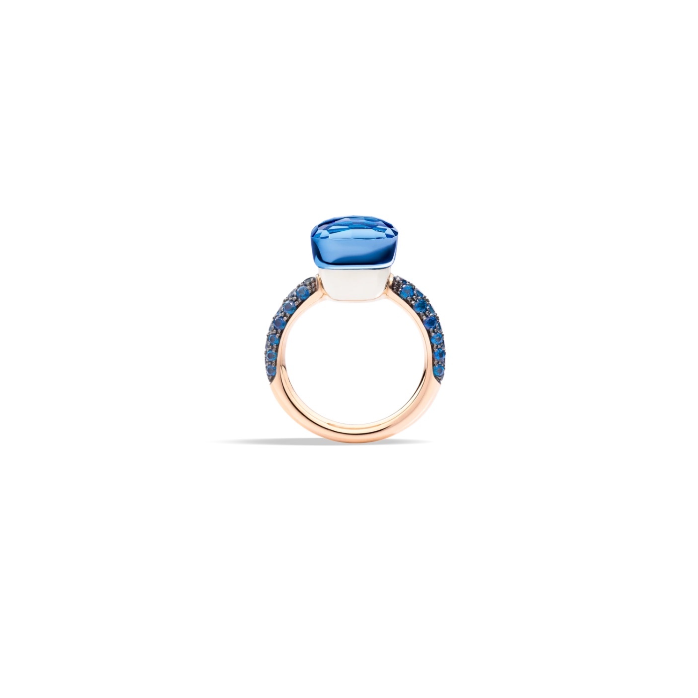 Pomellato Pomellato Nudo Classic ring in 18 krt. roségoud met London topaas en lapis